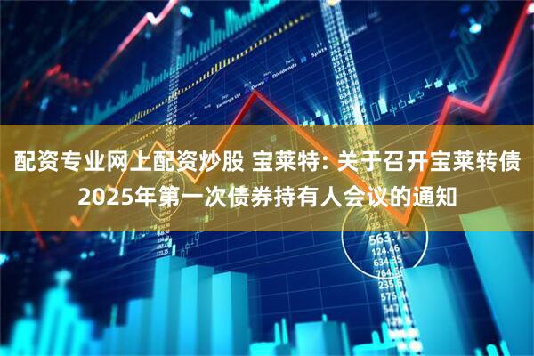 配资专业网上配资炒股 宝莱特: 关于召开宝莱转债2025年第一次债券持有人会议的通知