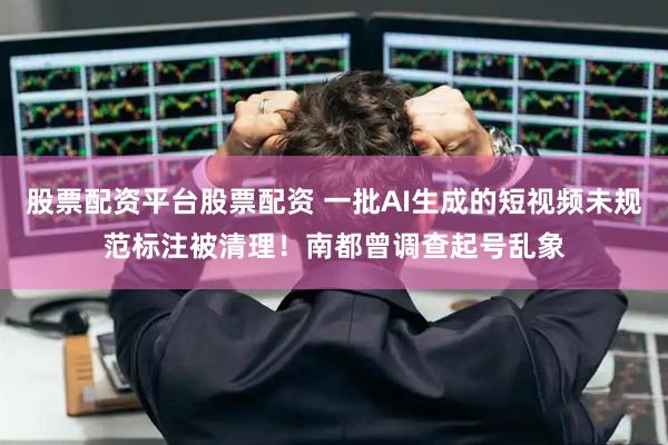 股票配资平台股票配资 一批AI生成的短视频未规范标注被清理！南都曾调查起号乱象